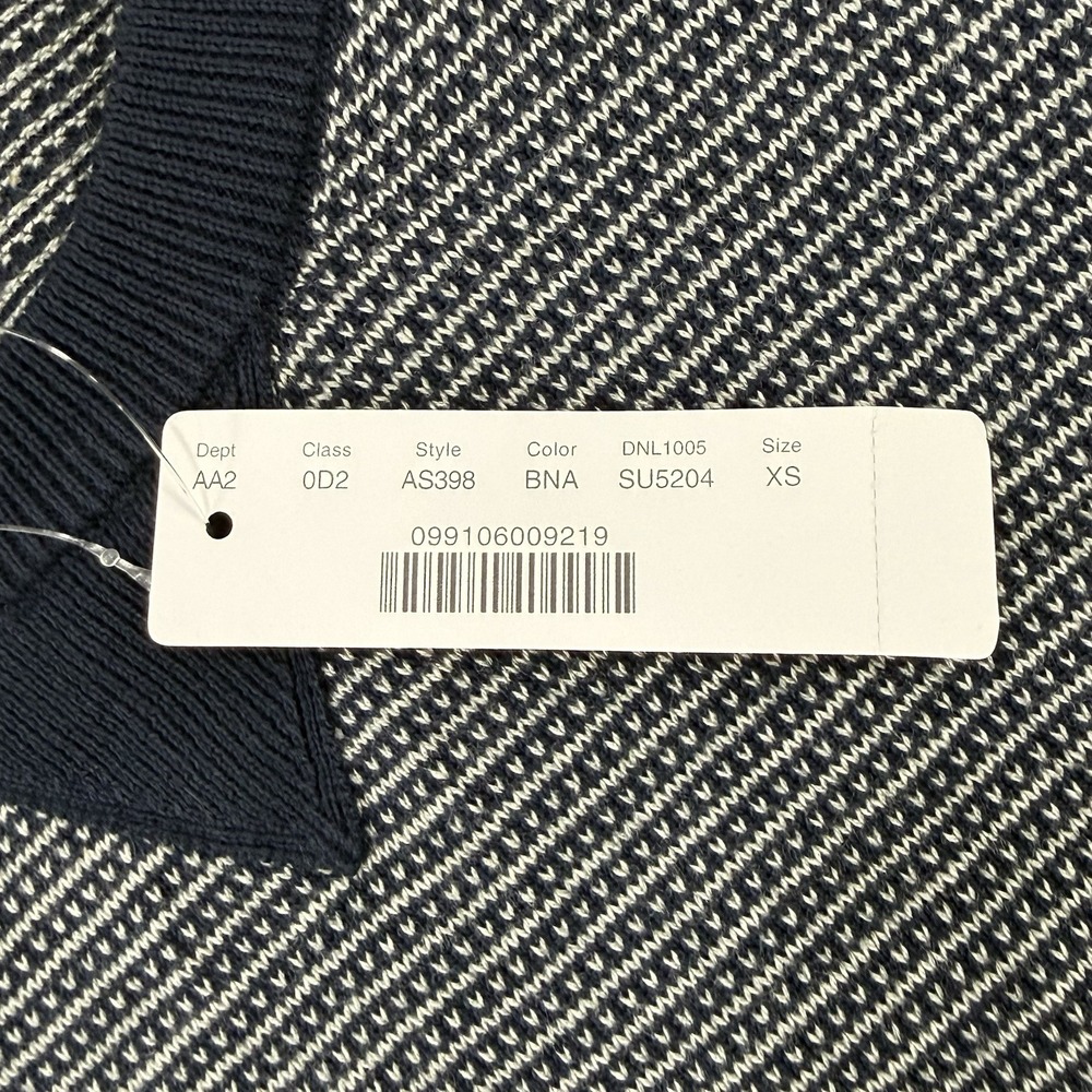 J Crew Cotton Sweater Birds-Eye Stitch Men NWT XS Navy Crewneck Classic Pullover - Picture 8 of 11